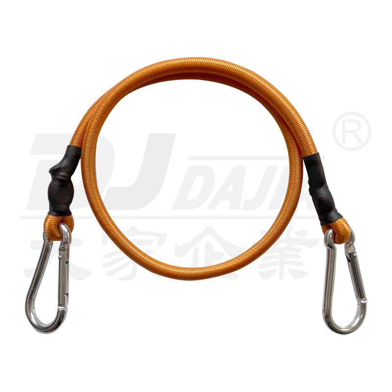 Cinta redonda de bungee com gancho de garabiner de 7 cm